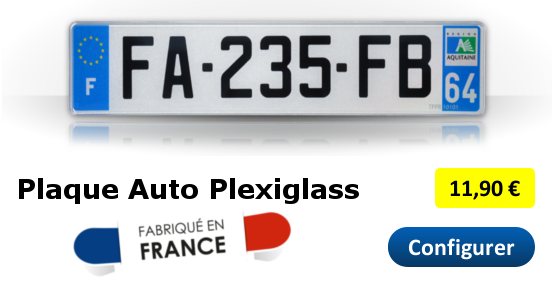 Plaque Immatriculation Auto Plexiglass