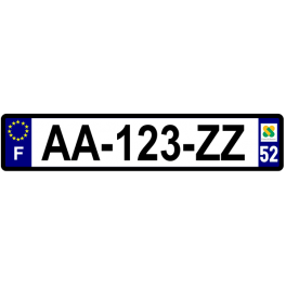 Plaque auto aluminium - 52